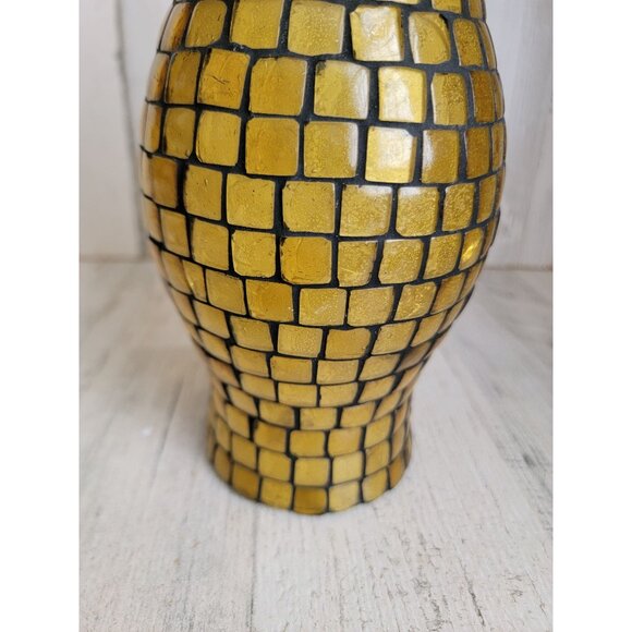 Mosaic unique glass yellow Vase home decor figure - Picture 2 of 6
